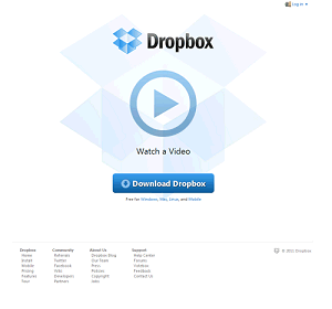 Dropboxダウンロード画面